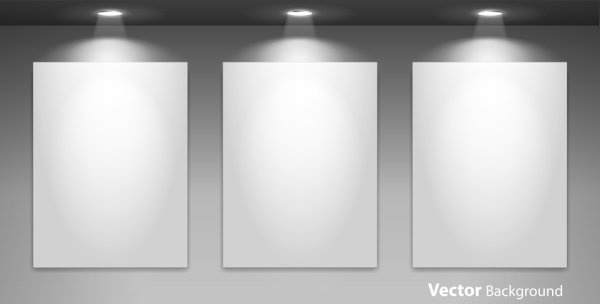 Spotlight Display wall background vector 02  