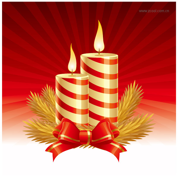 Set of Christmas candles design elements vector 02  