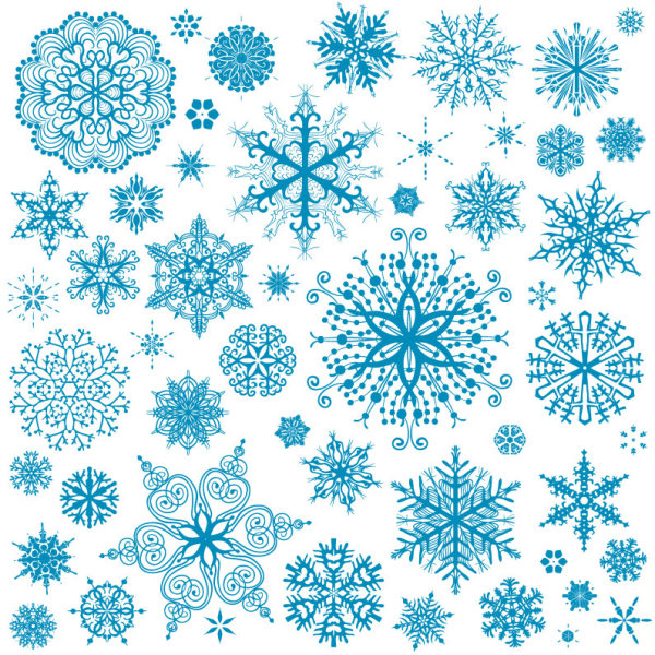 Different Snowflake patterns design elements vector 03  