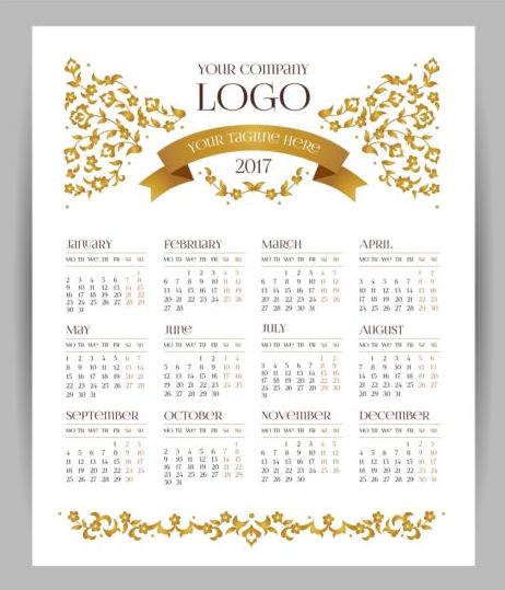 2017 company calendars template vector 01  