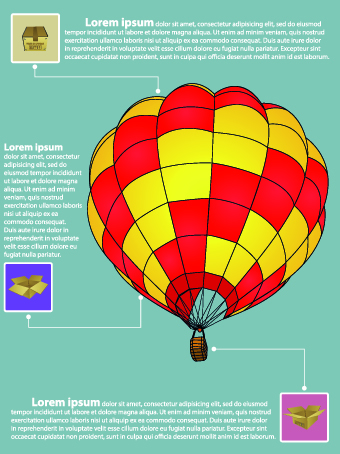 Hot Balloon Business template vector 03  