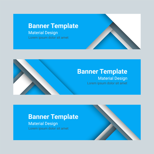 Banner template blue styles vector  