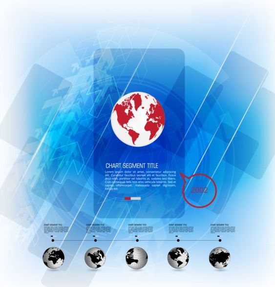 青いインフォ グラフィック テンプレート ビジネス パターン ベクトル 02  