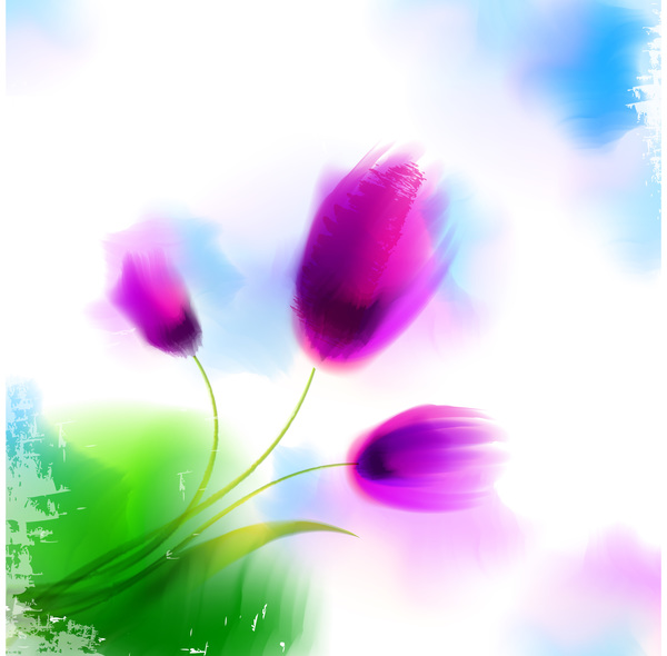 Blurs flower illustration vector 02  