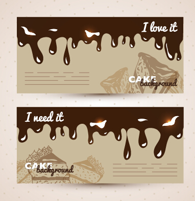 Chocolate with cupcake banners background vector 05  