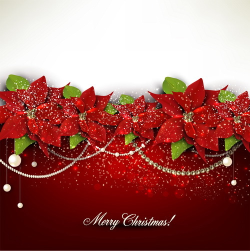 輝く宝石ベクトル01とクリスマス赤い背景  