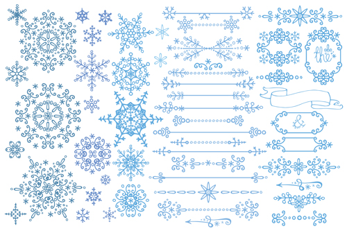 Christmas snowflake ornaments elements vector 01  