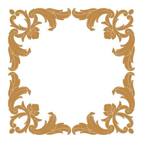 Classical baroque style frame vector design 02  