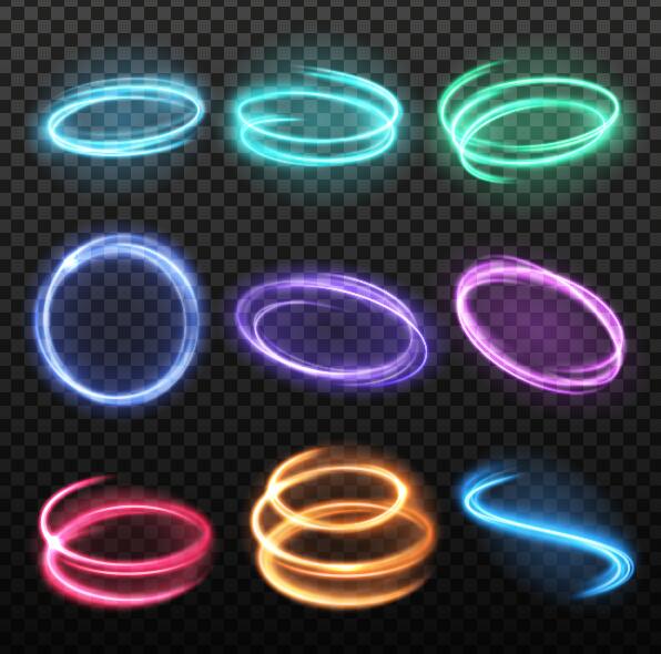 Colored light round effect illustration vector  