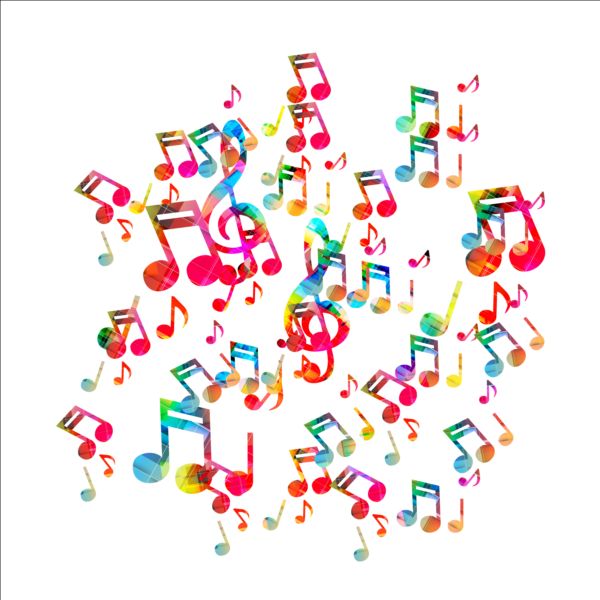 Colorful music note vector material  