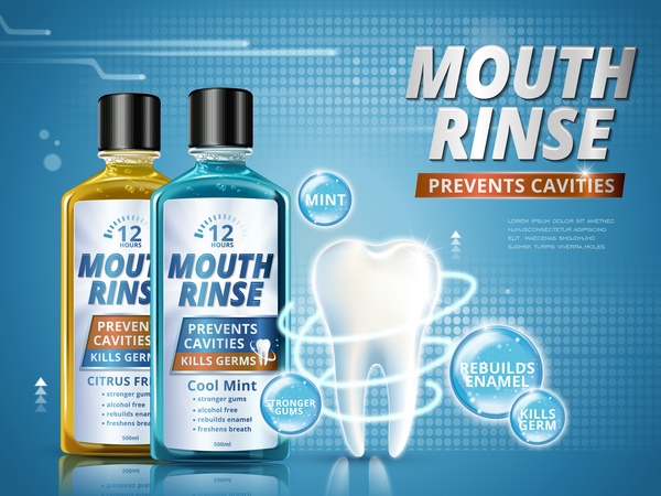 Creative mouth rinse ads template vector 08  