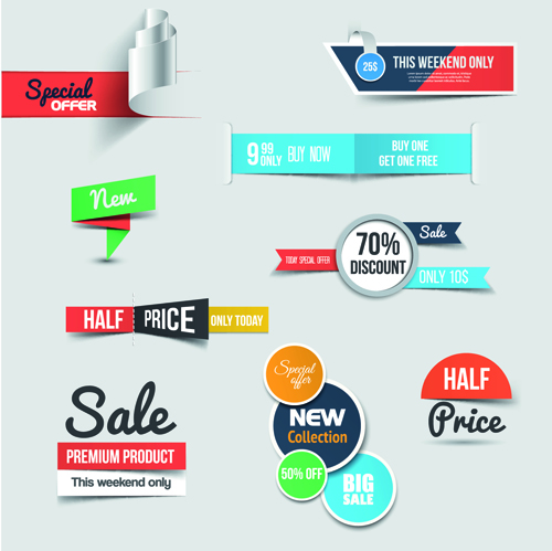 Creative sale sticker with labels design 02  