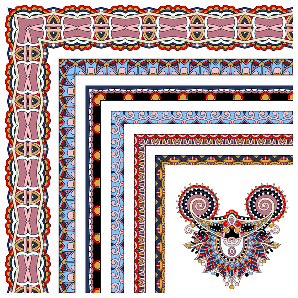 Decorative border corner ethnic styles vector 23  