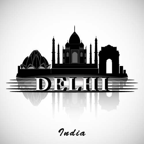 Delhi city background vector  