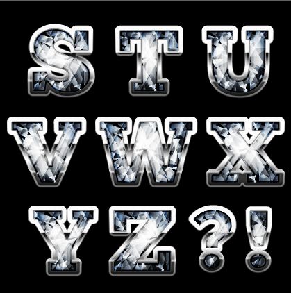 Diamond styles alphabet design material 08  