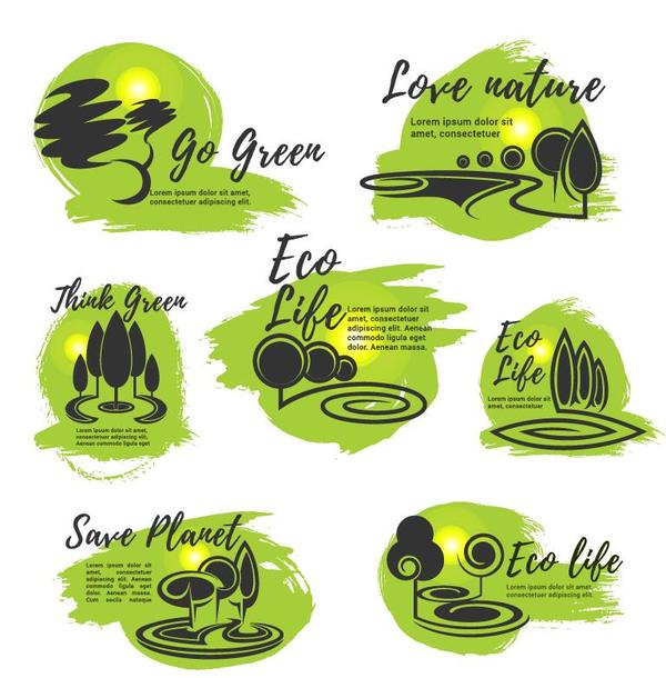 Eco life logos design vector  