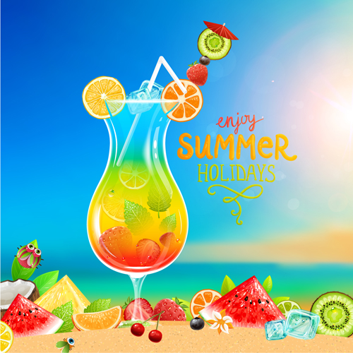 Excellent summer holidays background vector 05  