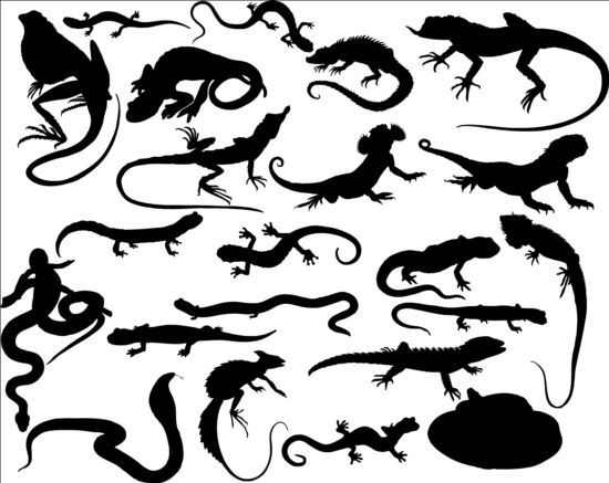 Free reptiles silhouetter vector 02  