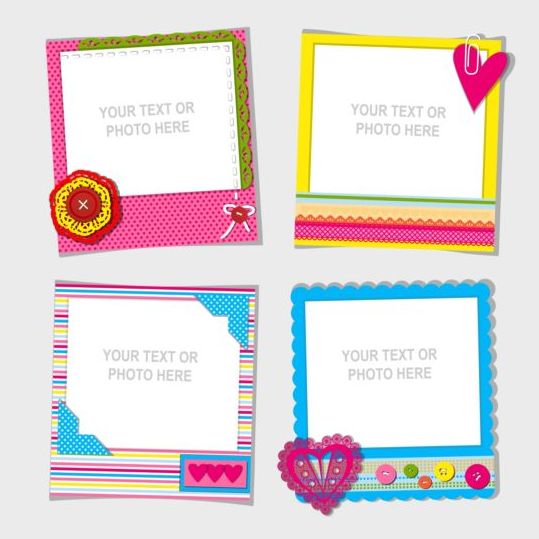 Funny photo frame vectors set 03  