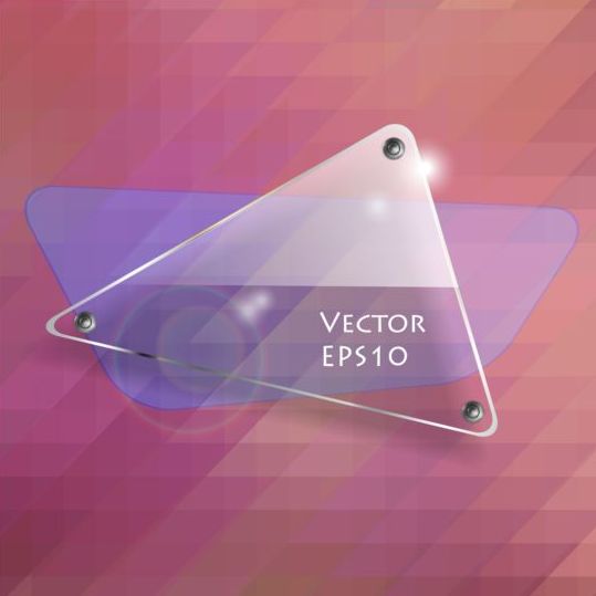 Geometrische achtergrond met driehoek glas banner vector  