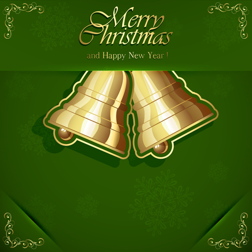 グリーン スタイル クリスマス カード ベクトル 06  