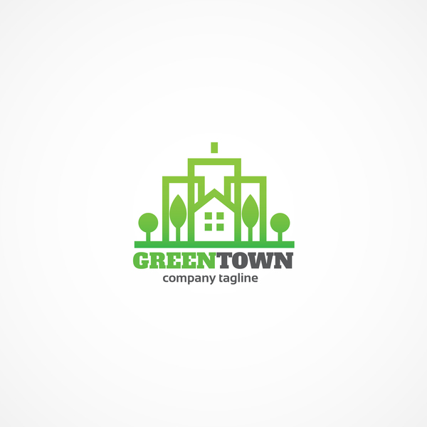 Vettore di design del logo della città verde  