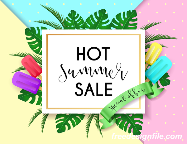 Hot summer sale poster design vectors 04  