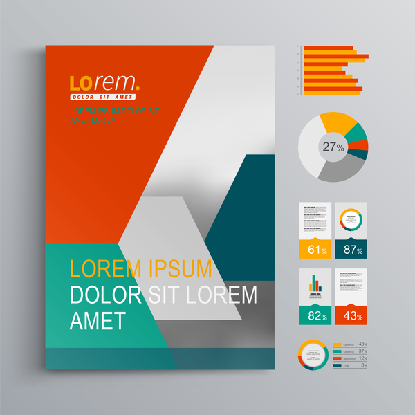 Infographic with modern brochure template vector 02  