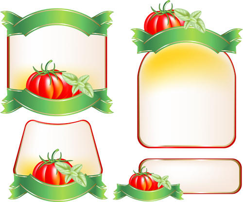 Set of products Labels templates vector 04  