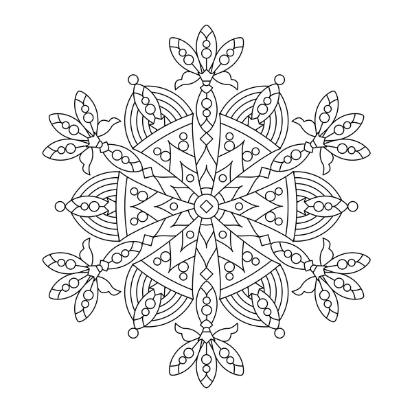 Mandala decorative pattern drawn vector material 06  