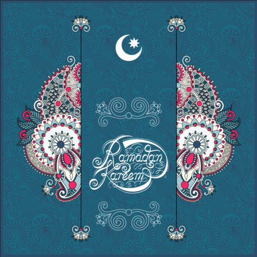 Muslim styles ramadan kareem background vector 10  