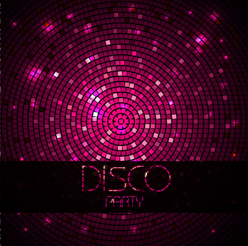 Neon disco music party flyers design vector 04  