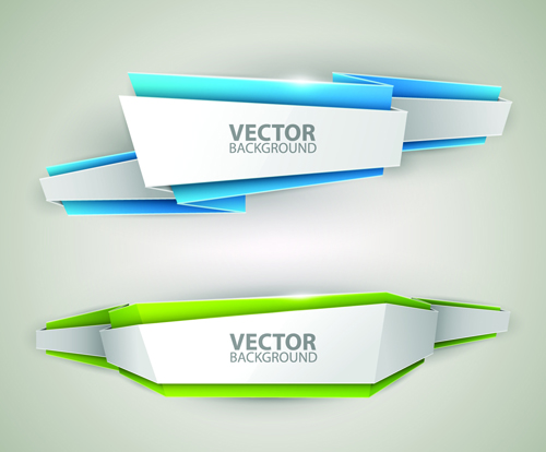 Origami colored banner graphics vector 02  