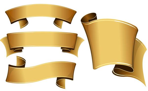 Vecteur de conception de ruban doré rétro  