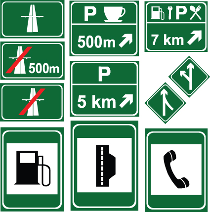 Different Road signs design vector 05  