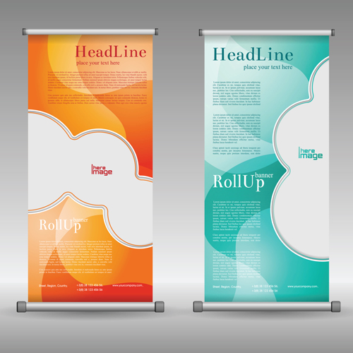 Scrolls business banners vector set 11  