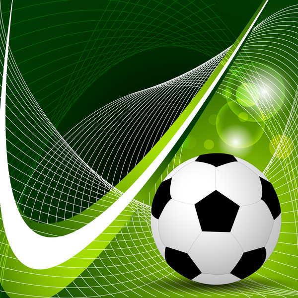 Fußball mit grünem abstraktem Hintergrundvektor  