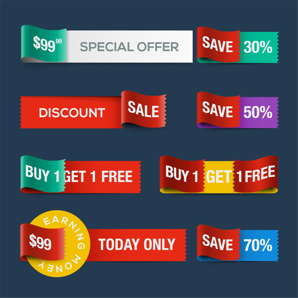 Special offer ribbon banners vector  