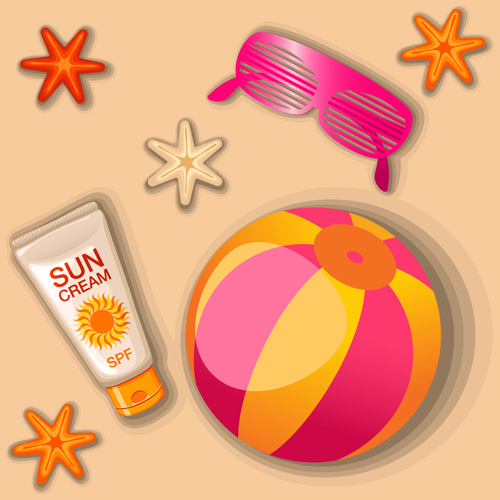 Summer cream protect lotion design vector 06  