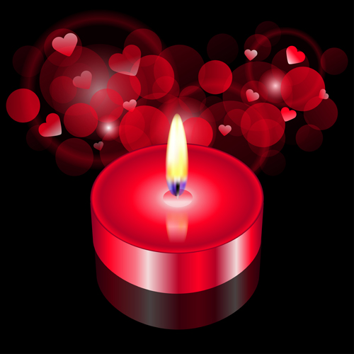Valentine Candle background vector  