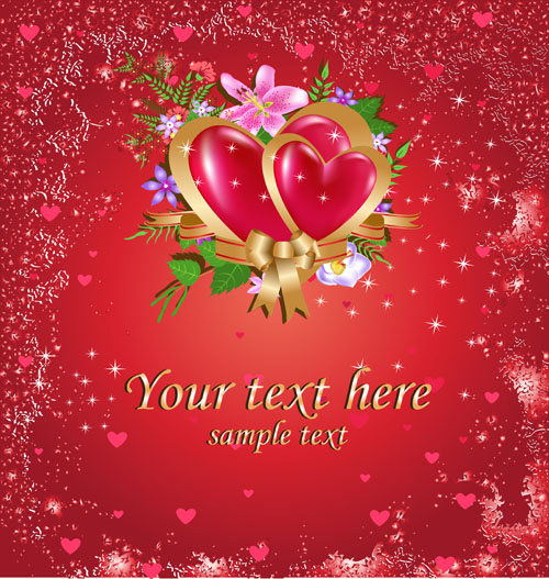Bright Valentine day card background vector 02  