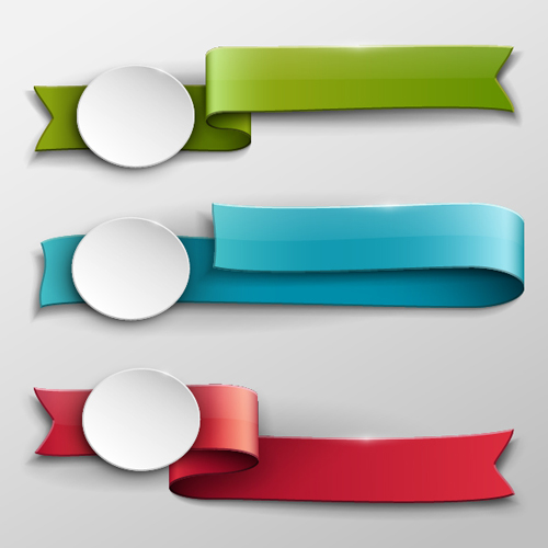Vector banner colored ribbon design 02  