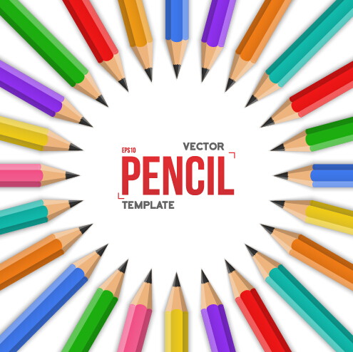 Vector colored pencil background template 05  