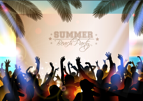 Vector flyer summer night party design material 02  