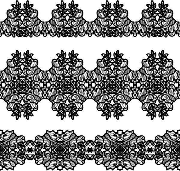 Vector lace borders black design 02  