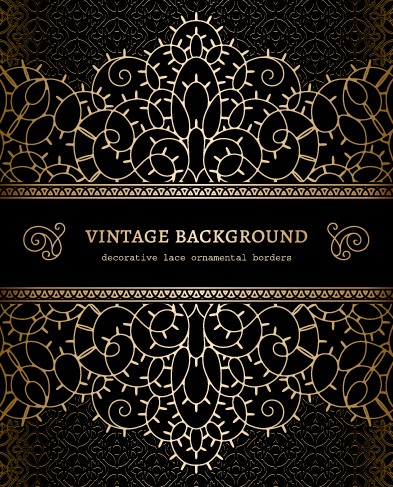 Vector set of vintage luxury background design 04  