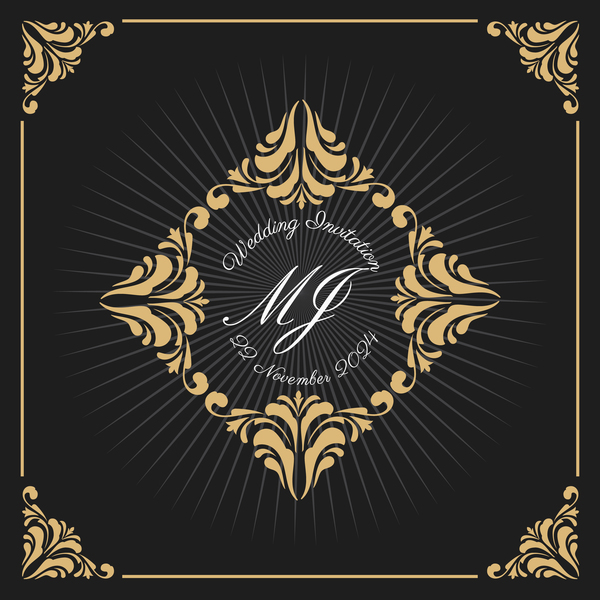 Vintage luxury frame with label template vector 04  