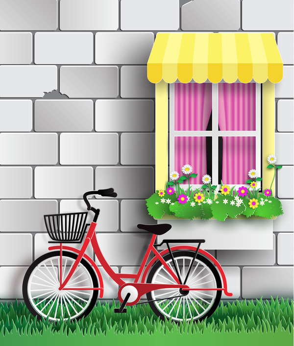 Wand mit Fahrradvektor  