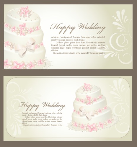 Set of Wedding Invitation cards design vector 04  