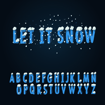 Winter style alphabet creative vector  